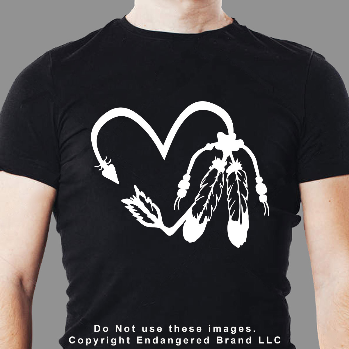Feathers Heart Arrow Native American Indian Spirit Decal Sticker