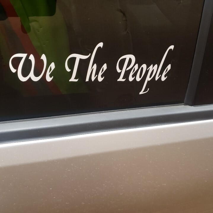 WE THE PEOPLE Car Decal UV Weatherproof Vinyl 9" long X 3" high Sticker