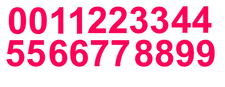3" Inch Premium Mailbox Number Vinyl Decal Sticker Sheet (Hot Pink