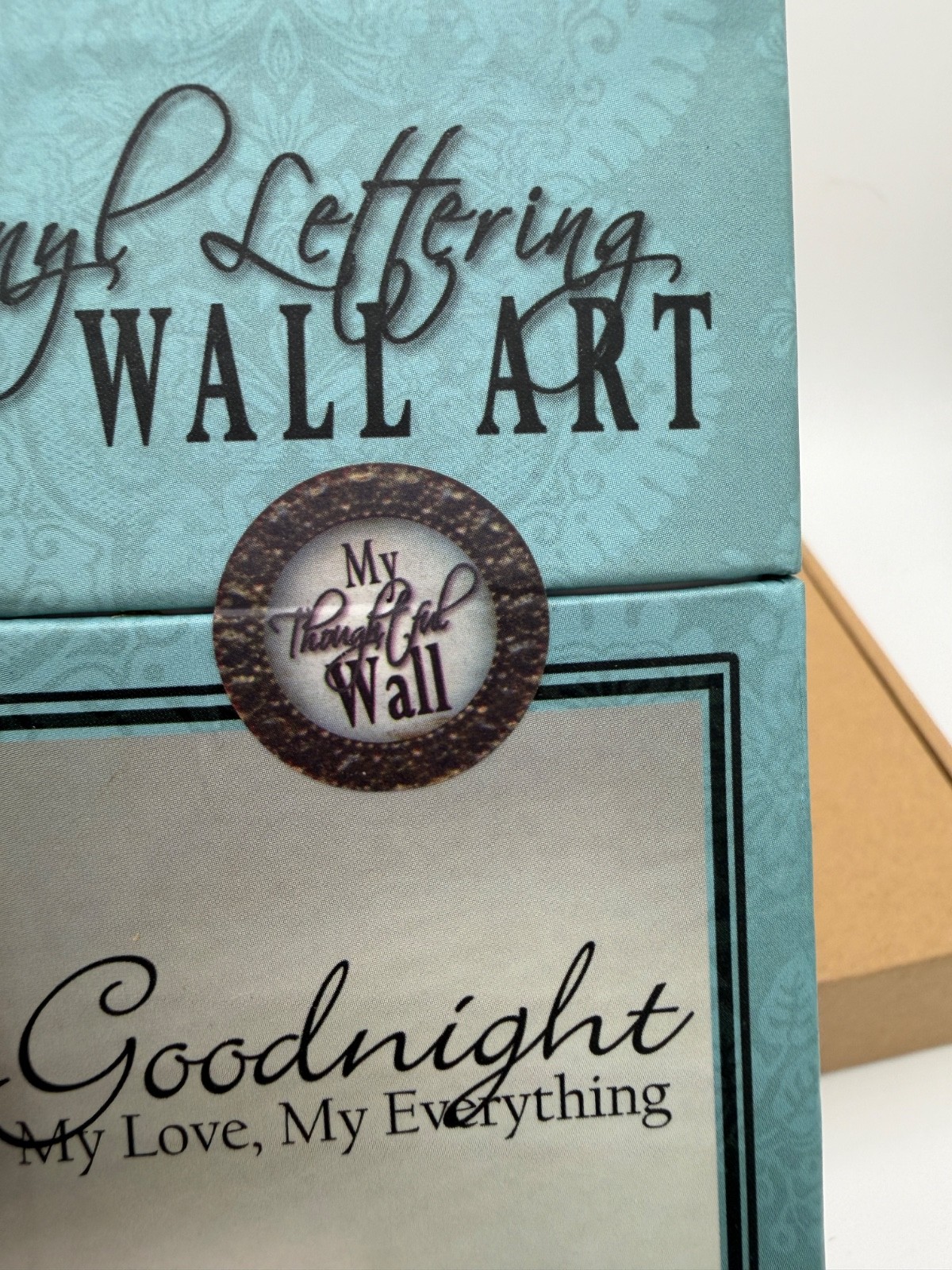 Vinyl Lettering Wall Art "Goodnight My Love, My Everything" New in Box 7"x24"