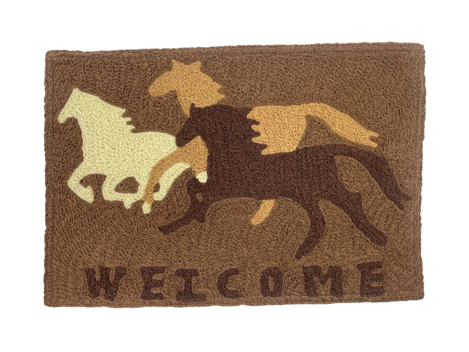 Jellybean Indoor/Outdoor Decorative Welcome Horses Accent Rug – 20" X 30"