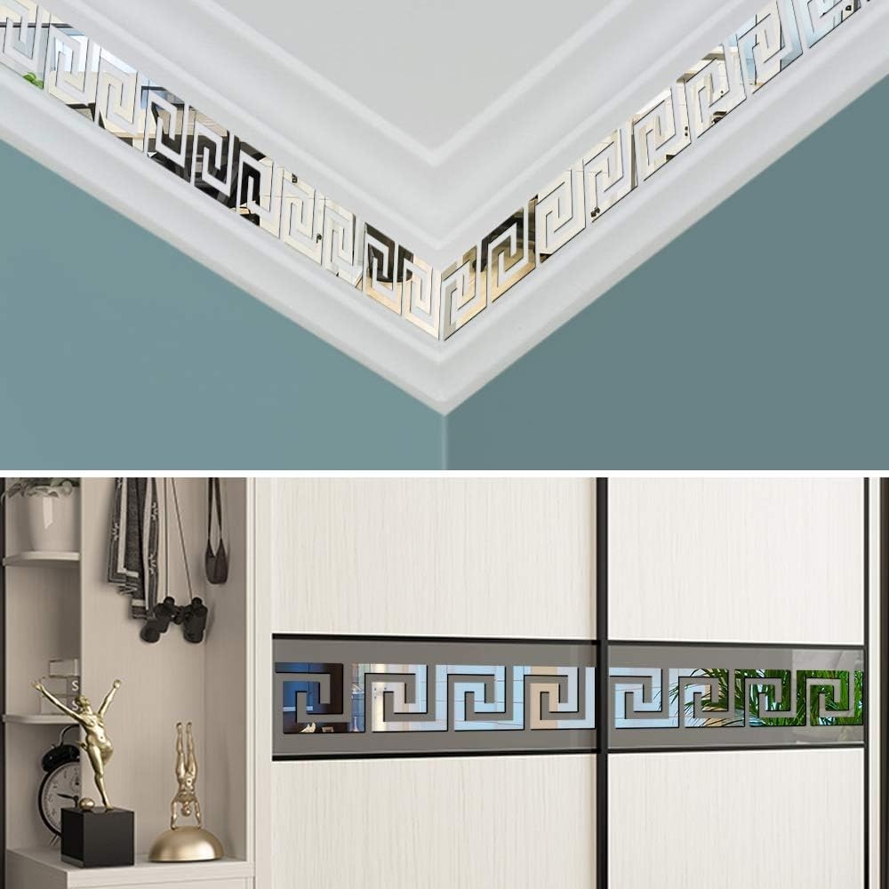 Geometric Reflective Acrylic Wall Decals – 30 Pcs Removable Stickers for Home