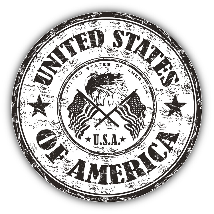 United States Of America Eagle USA Travel Grunge Stamp Car Bumper Sticker Decal