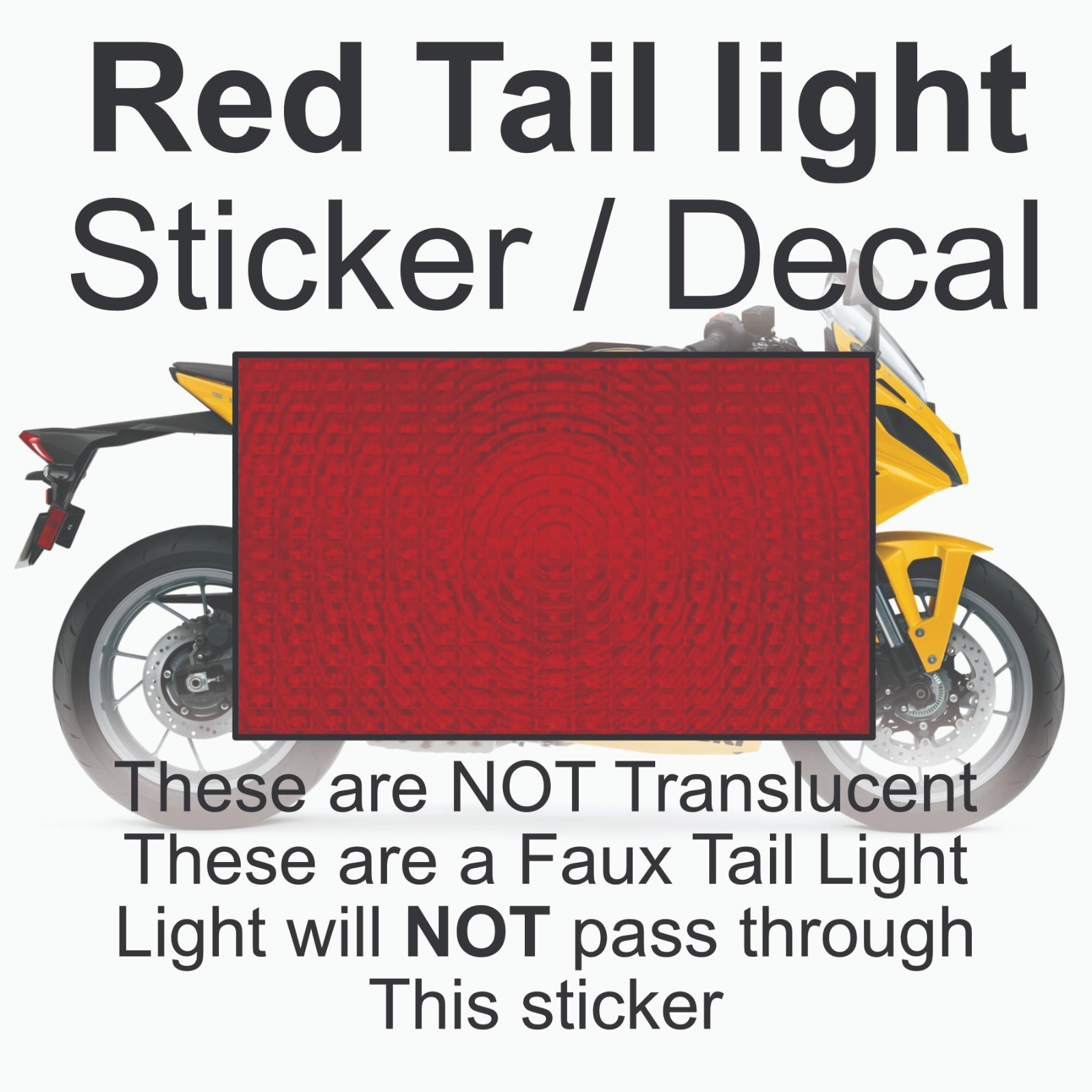 Faux Red Tail Light Sticker / Decal – RED Lens – set of 2