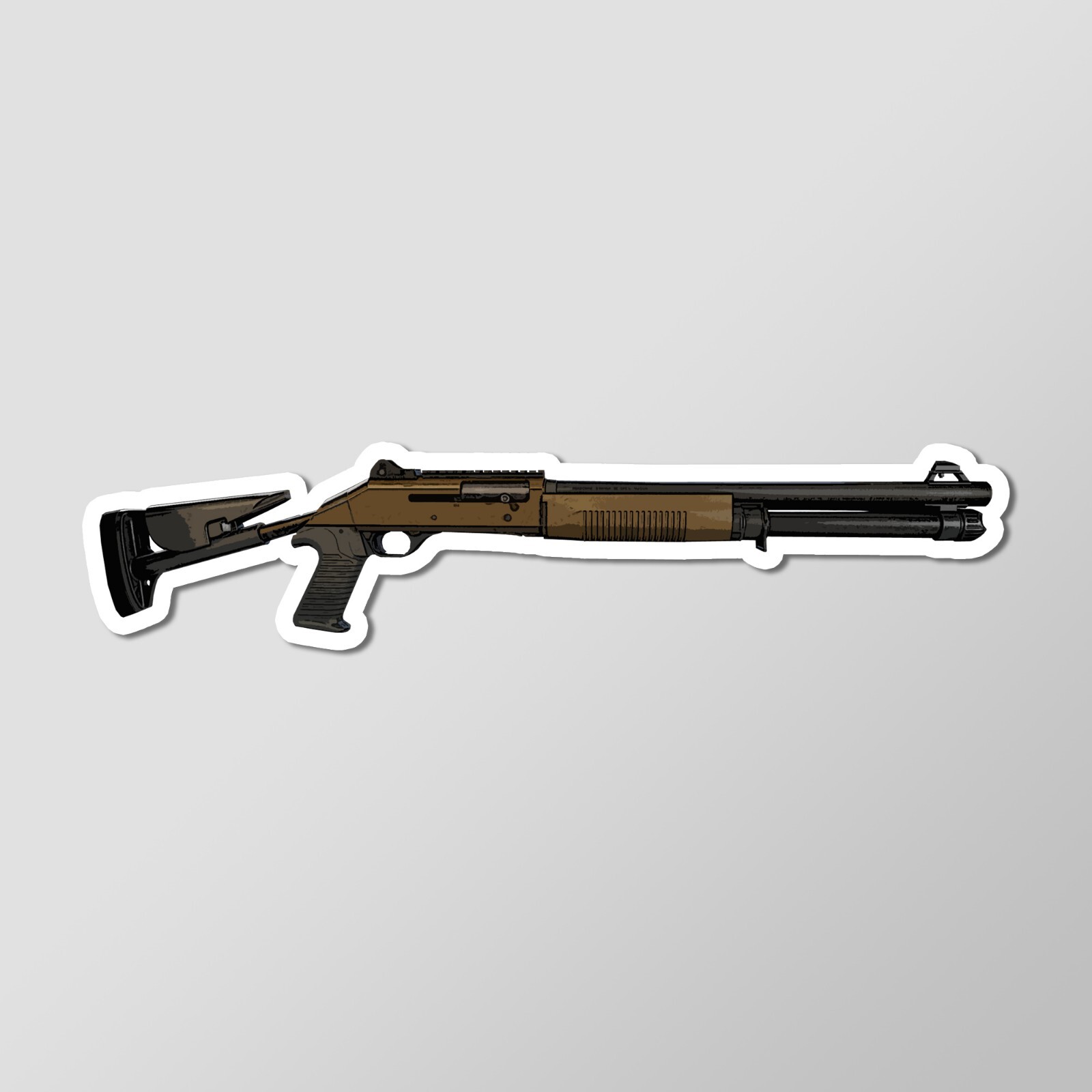 M4 Shotgun Art – Laptop Sticker Vinyl 4" Wide