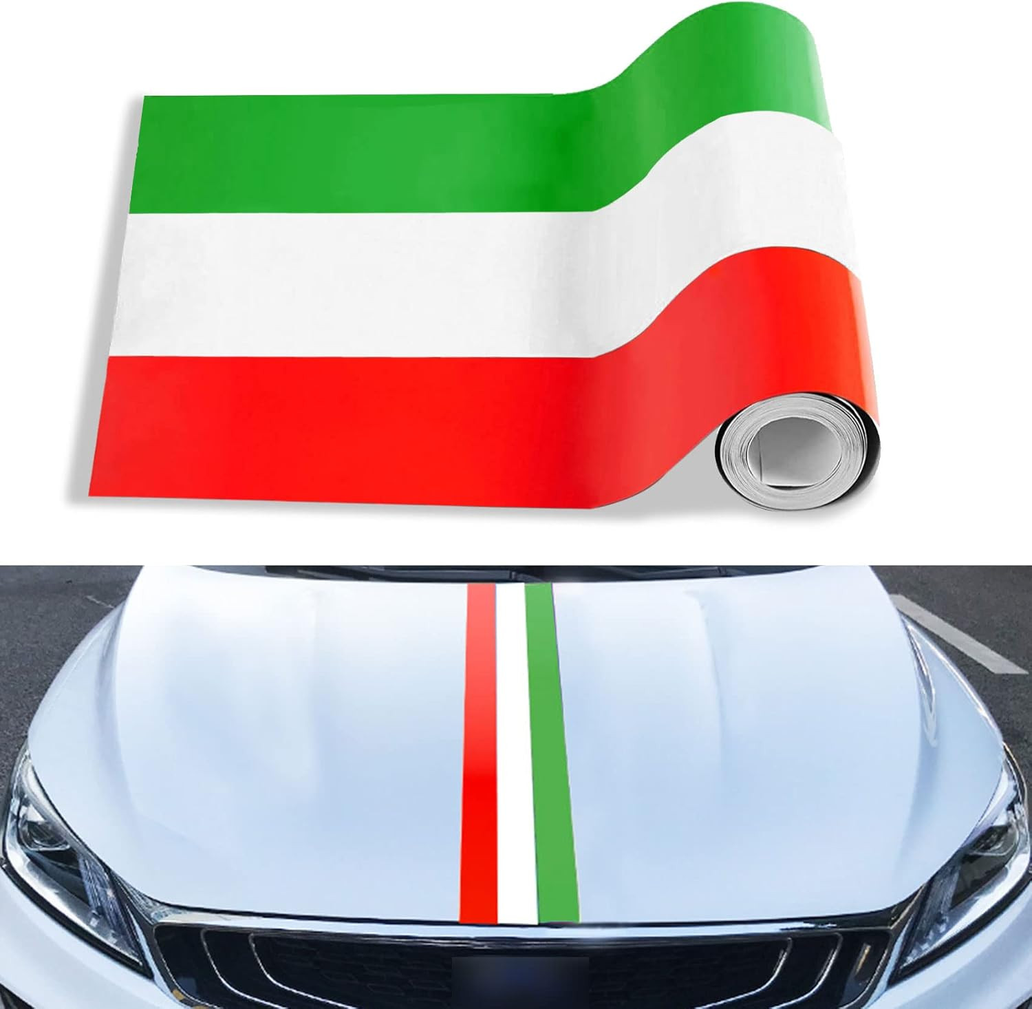 78"x5.9" Italy Flag Color Stripe Decal Sticker Decoration, DIY Modifed Stripe…