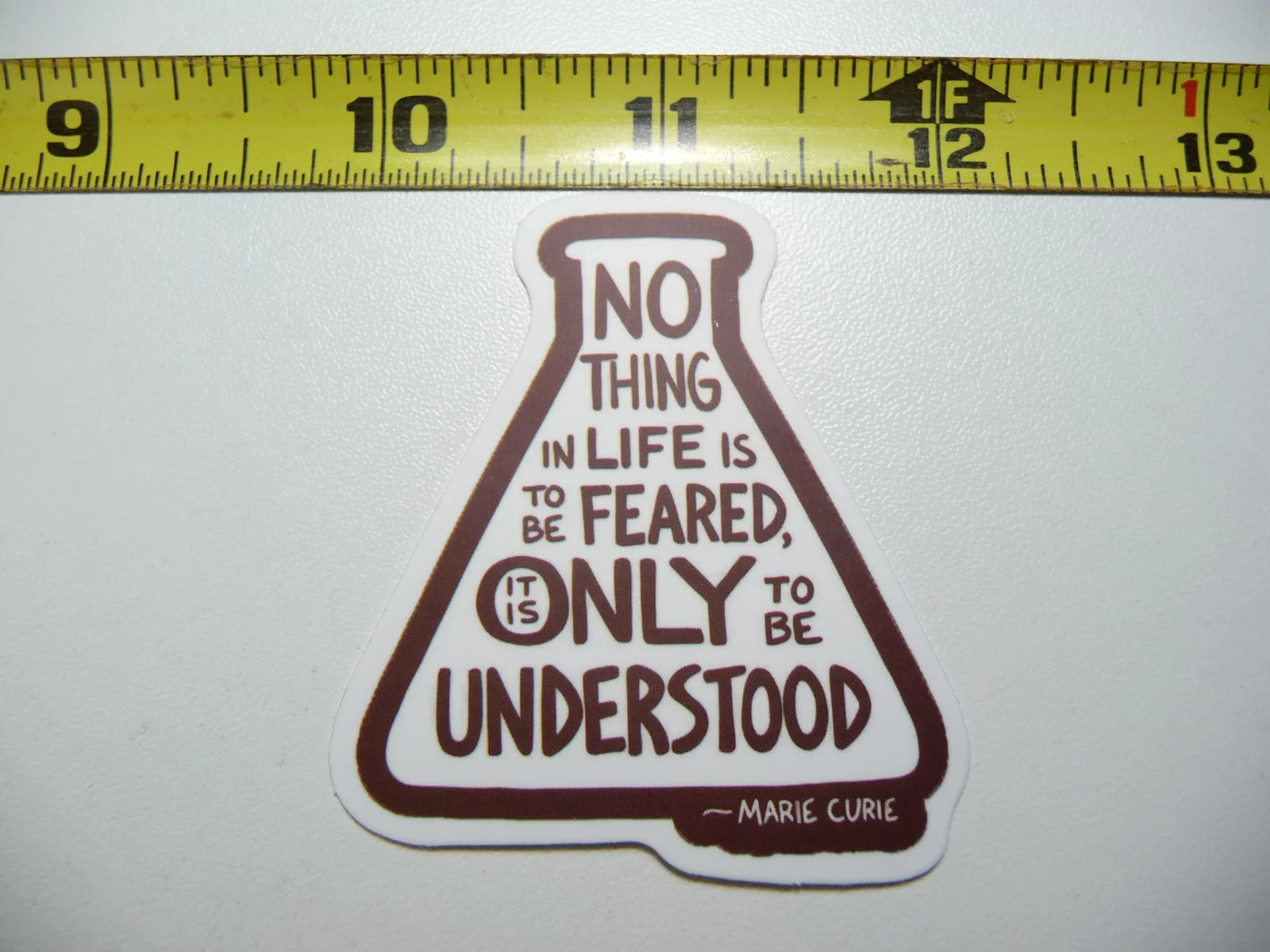 MARIE CURIE QUOTE SCIENCE SMALL STICKER DECAL SCHOOL TEACHER PROFESSOR