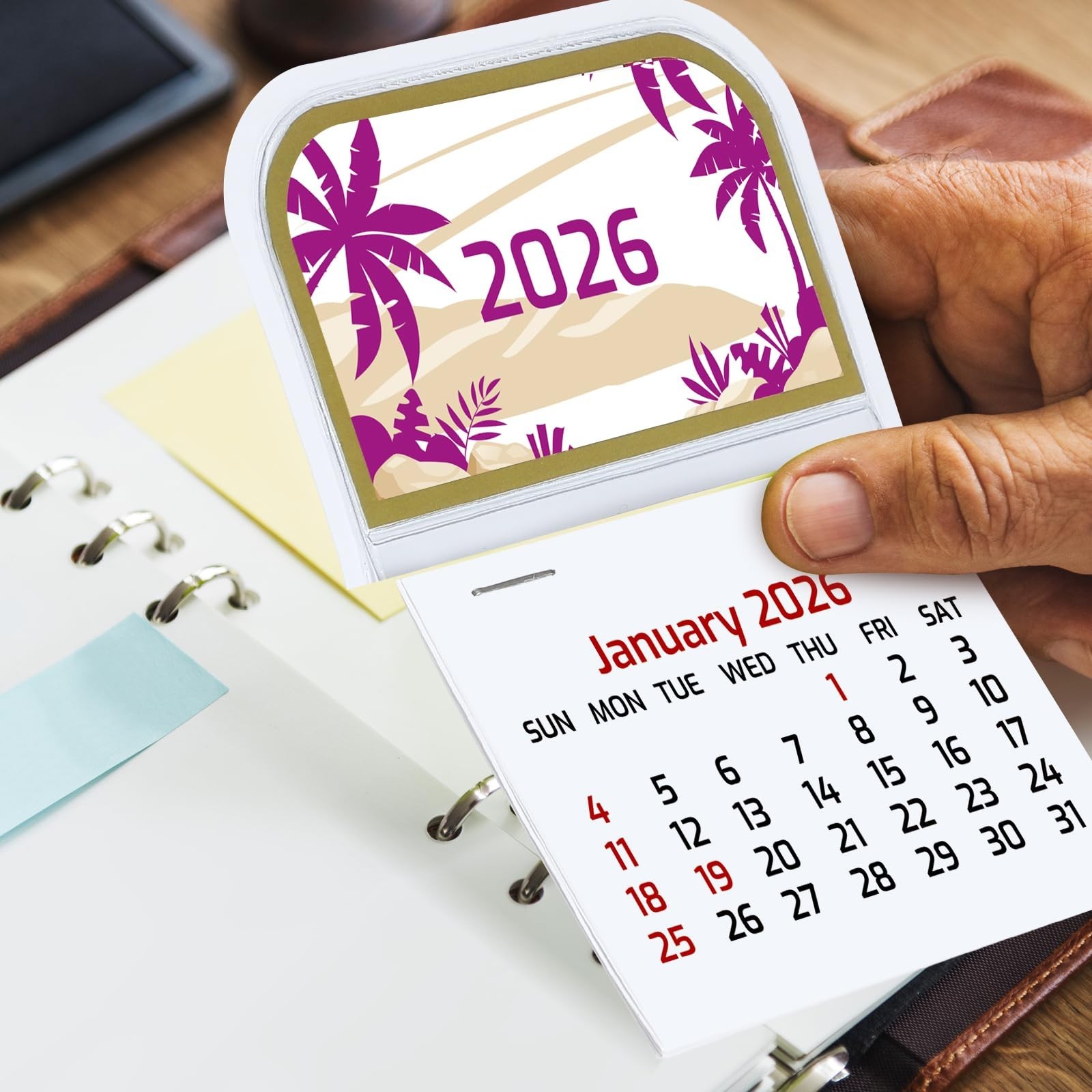 5 Pcs 2026 Mini Stick on Calendar Peel and Stick Calendar Small Wall Calendar…