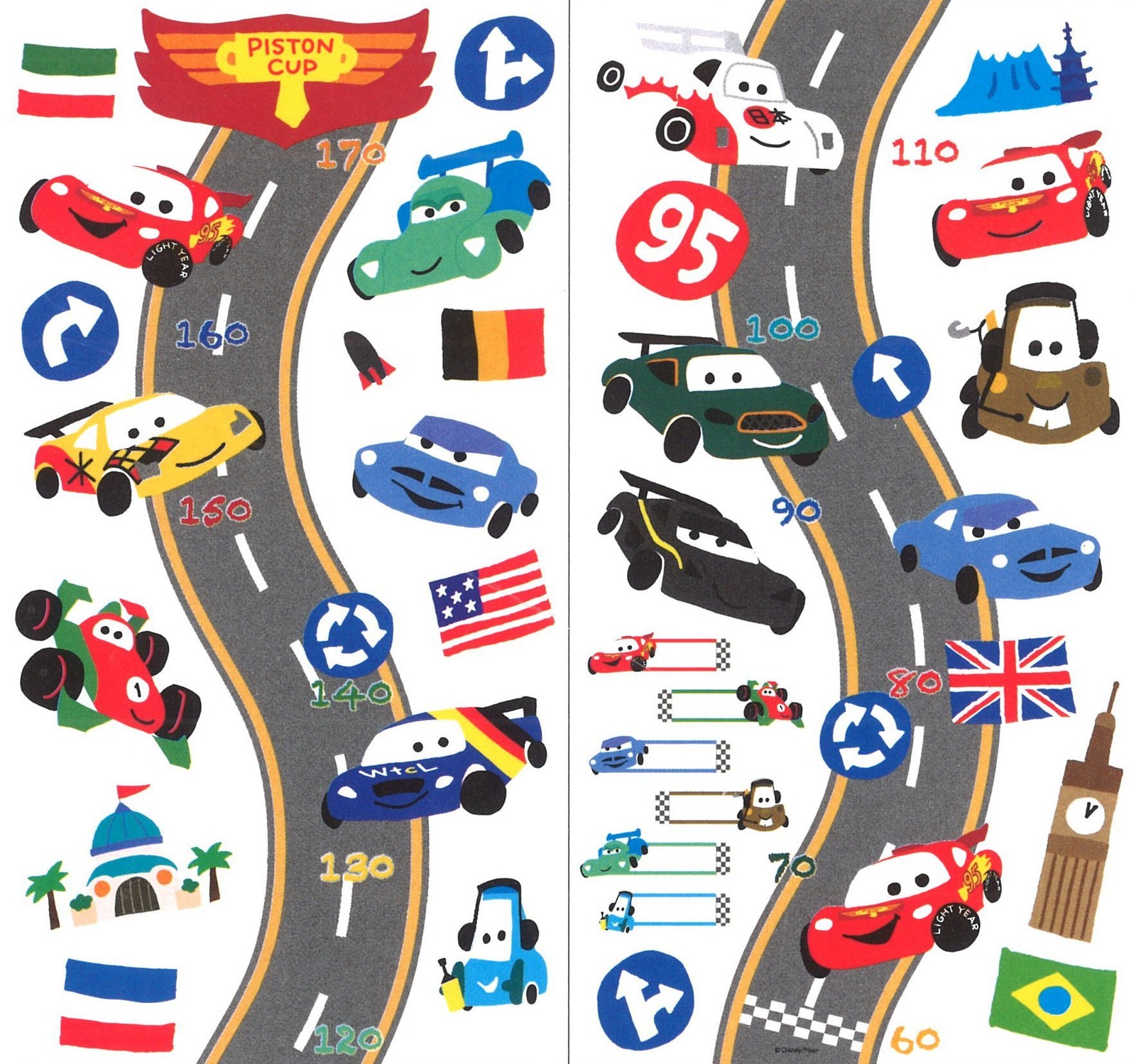 Disney Cars Height Chart Wall Sticker DWG1