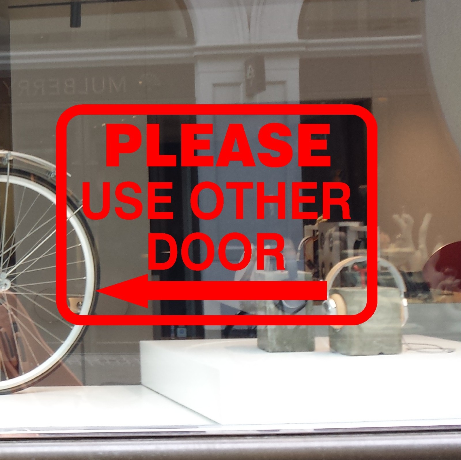 PLEASE USE OTHER DOOR WINDOW STORE SIGN DECAL STICKER LEFT RIGHT BUSINESS
