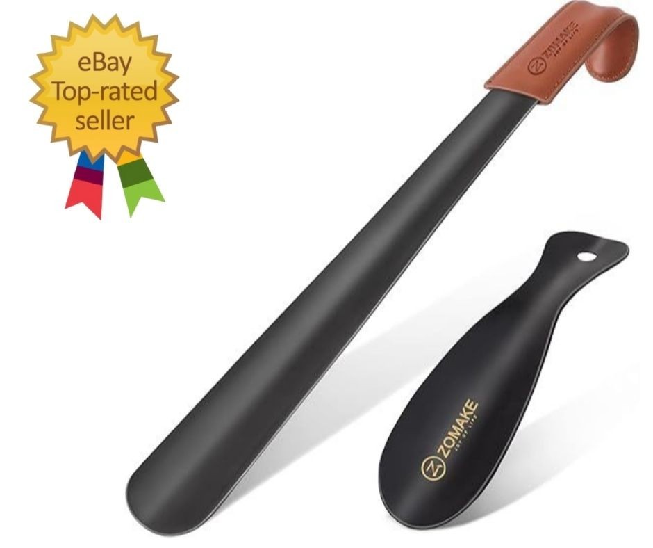 Shoe Horn Long Handle for Seniors Men Women,Metal Long Shoehorn Boot Horn 16.5"