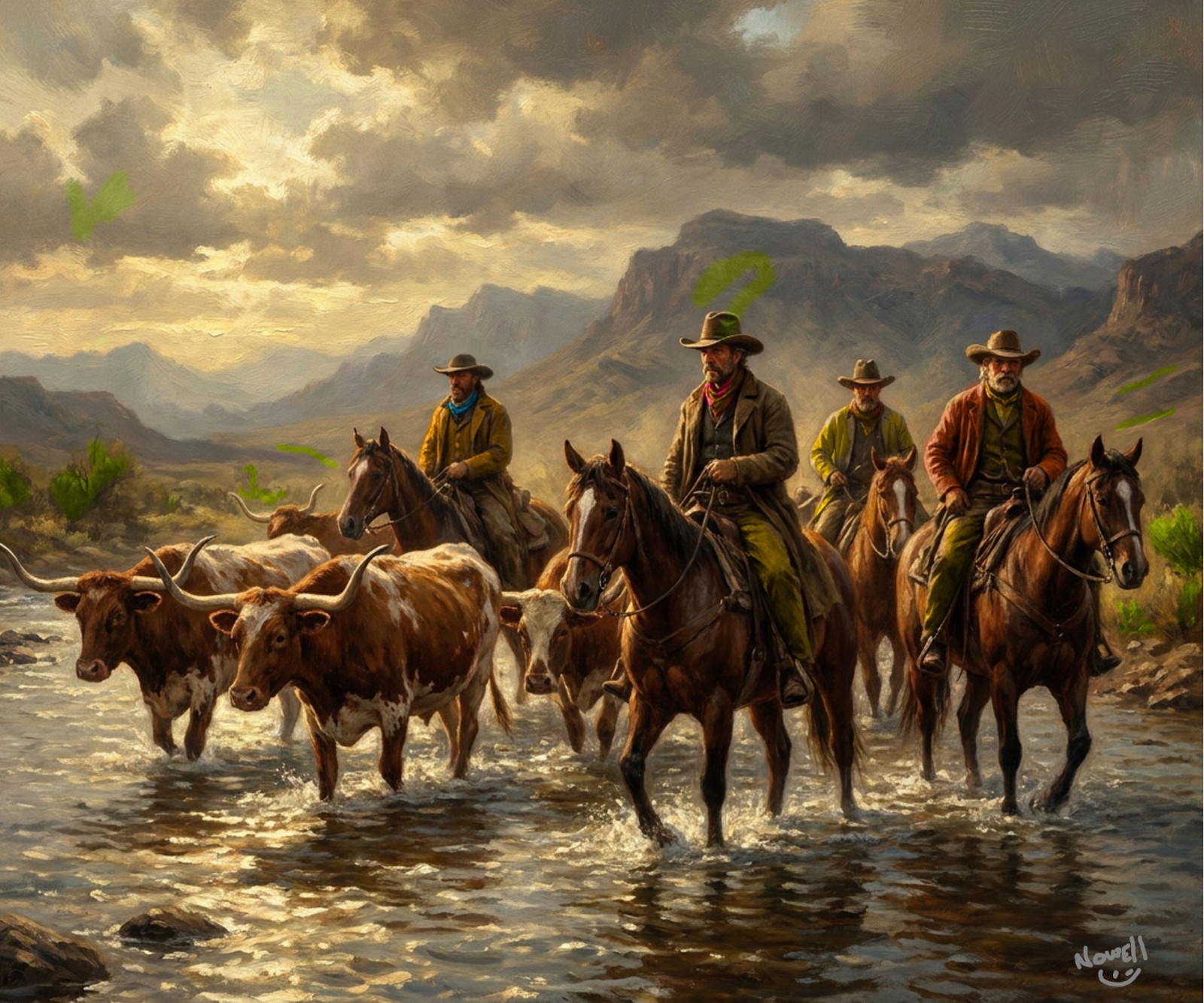 Lonesome Dove Cattle Drive Here They are Driving a Herd To Montana Canvas Wrap