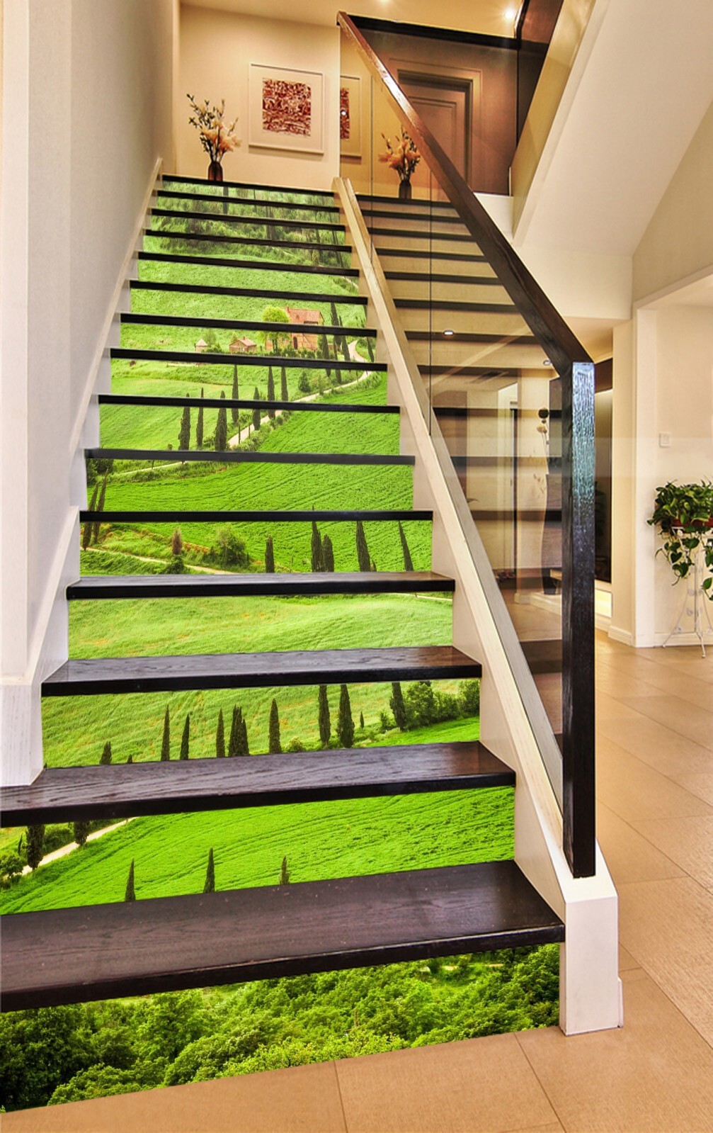 3D Green Lawn 449 Stair Risers Decoration Photo Mural Vinyl Decal Wallpaper