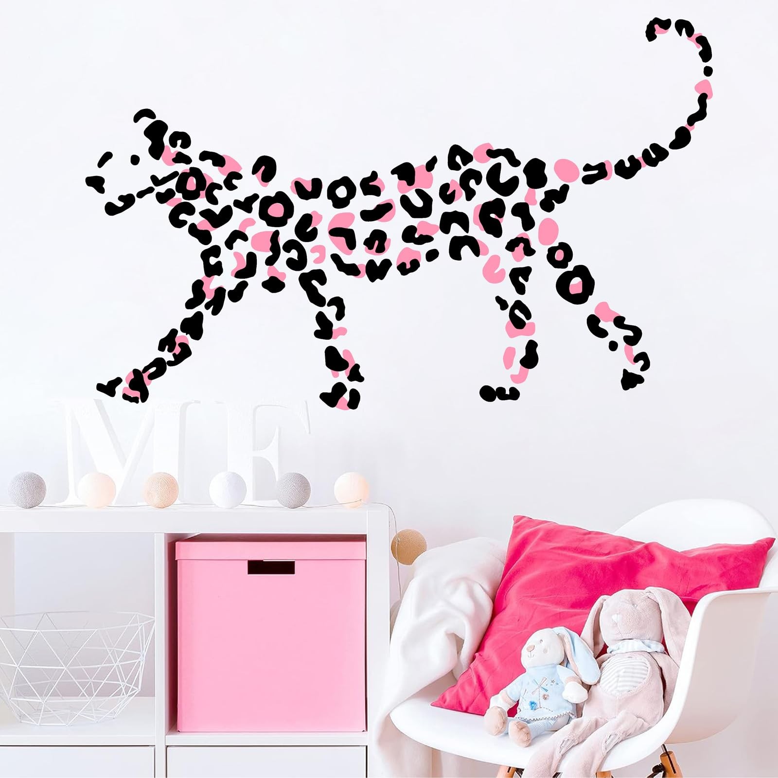 Leopard Print Wall Decals Peel and Stick Cheetah Pattern Sticker Animal Print…