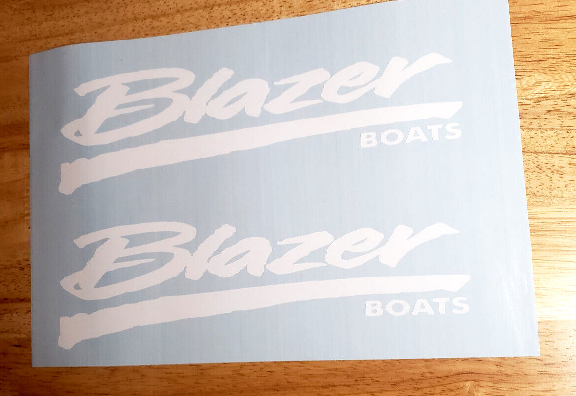 Blazer Boats Stickers Decals GLOSS WHITE 11" pair FAST USA