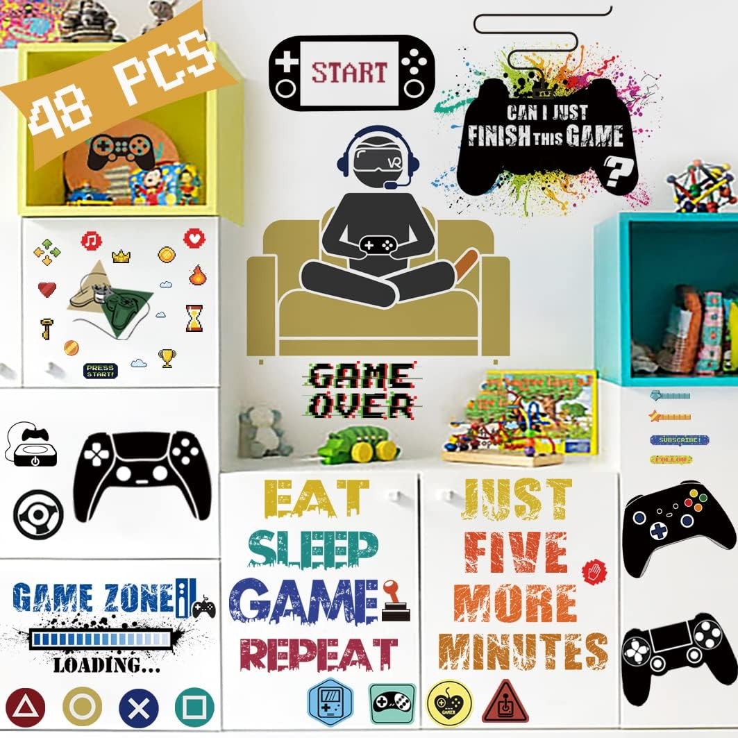 48 Pieces Creative Video Game Room Decor Excellent in Gamer Girl Accessories and