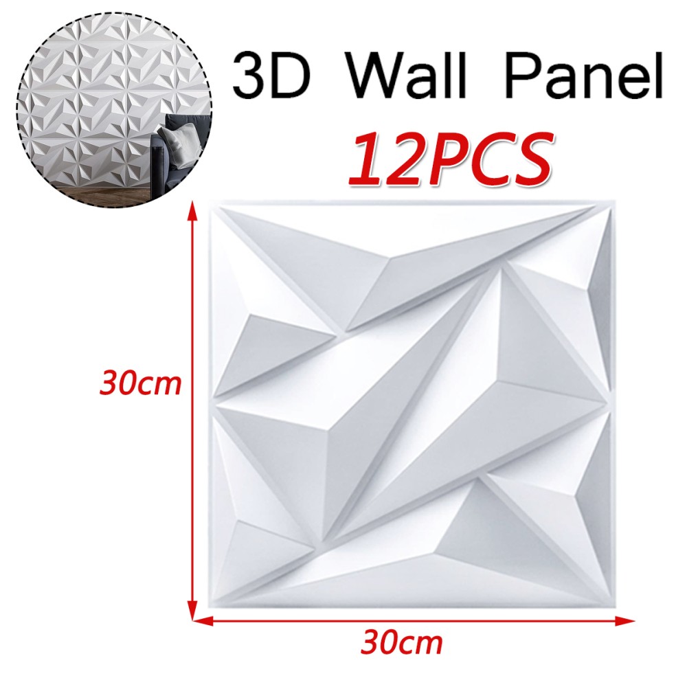 12 Pcs PVC Wall Panels Covering Cladding Decorative 3D For Kitchen Bedroom