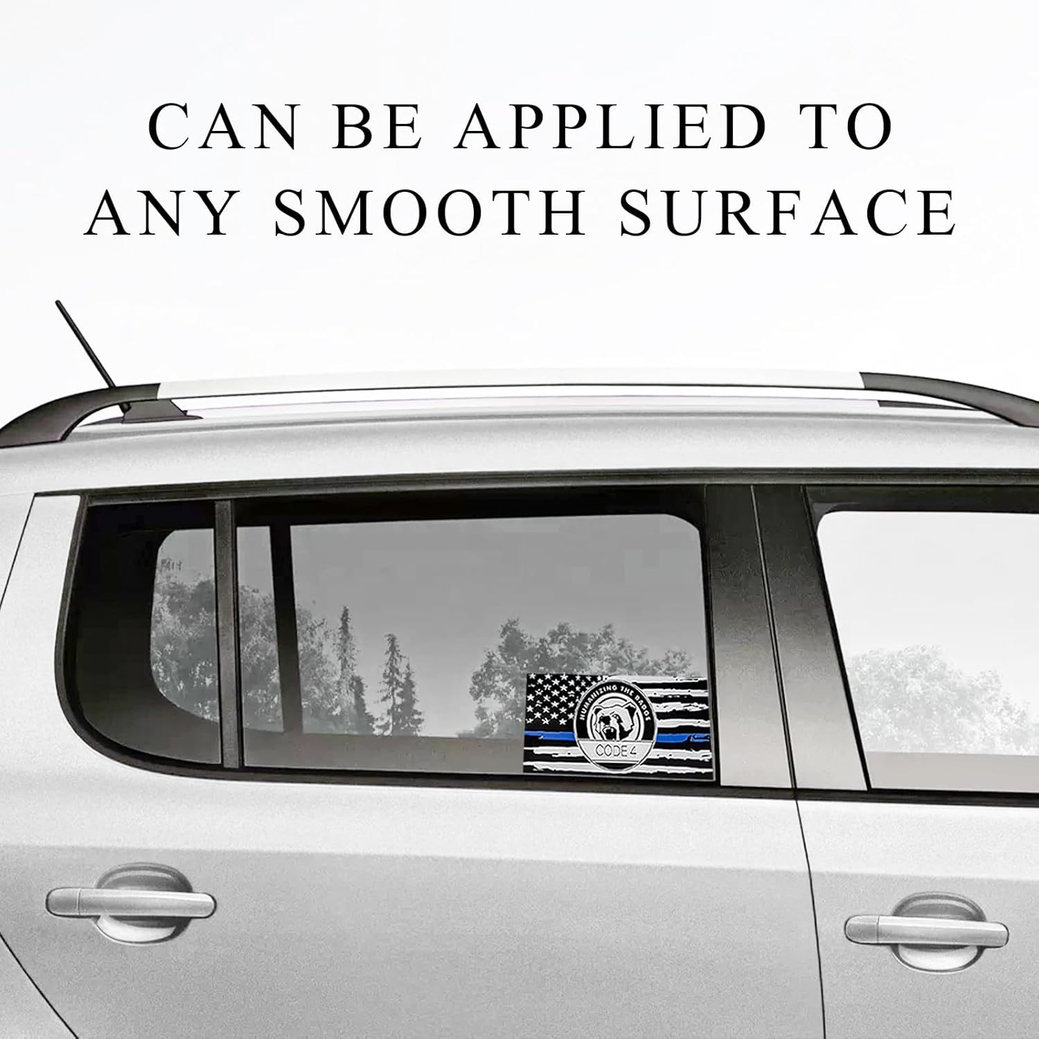 2PCS Thin Blue Line Sticker Code 4, Police Support Sticker American Flag Thin Li
