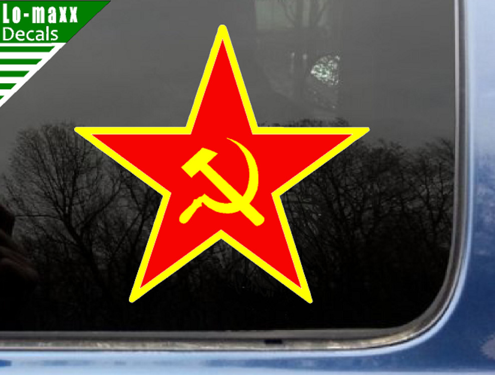 Soviet Union CCCP Hammer & Sickle Star Superior Quality Printed Vinyl Sticker