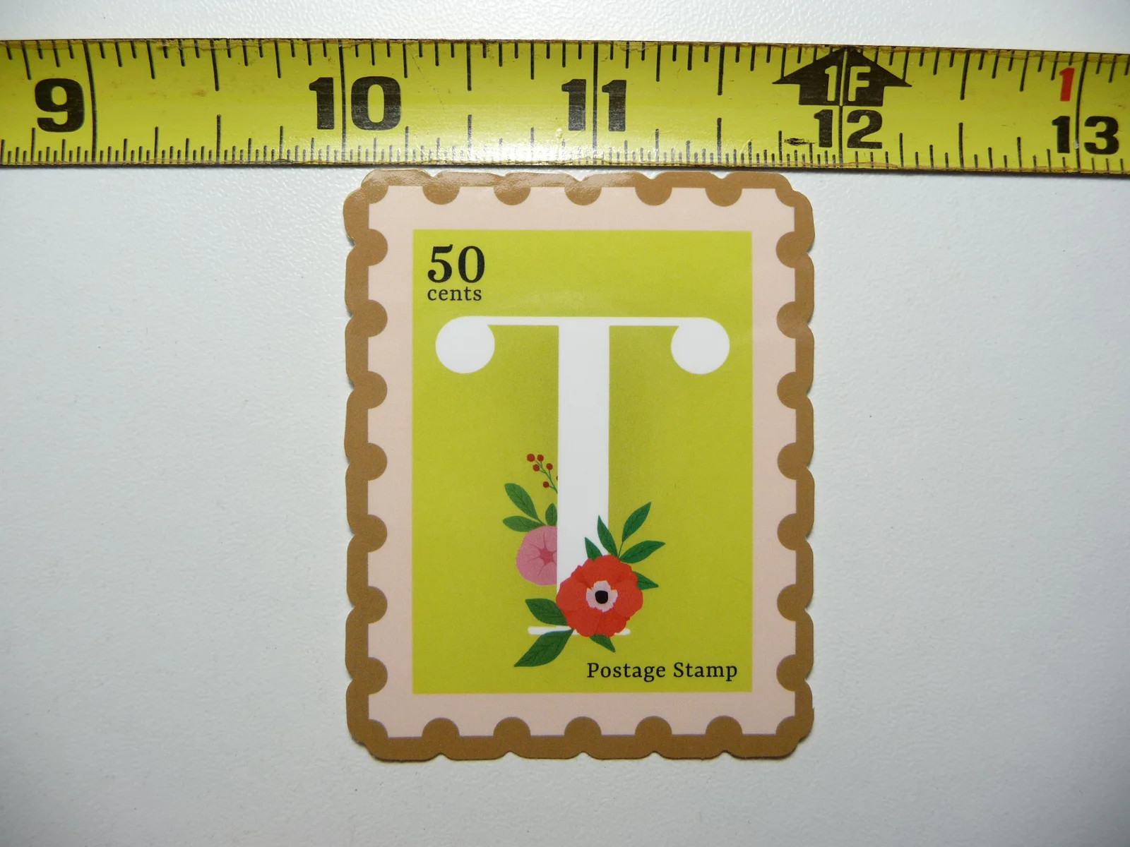 MONOGRAM LETTER T WILDFLOWERS WILD FLOWER #50 SMALL STICKER DECAL ART ARTWORK