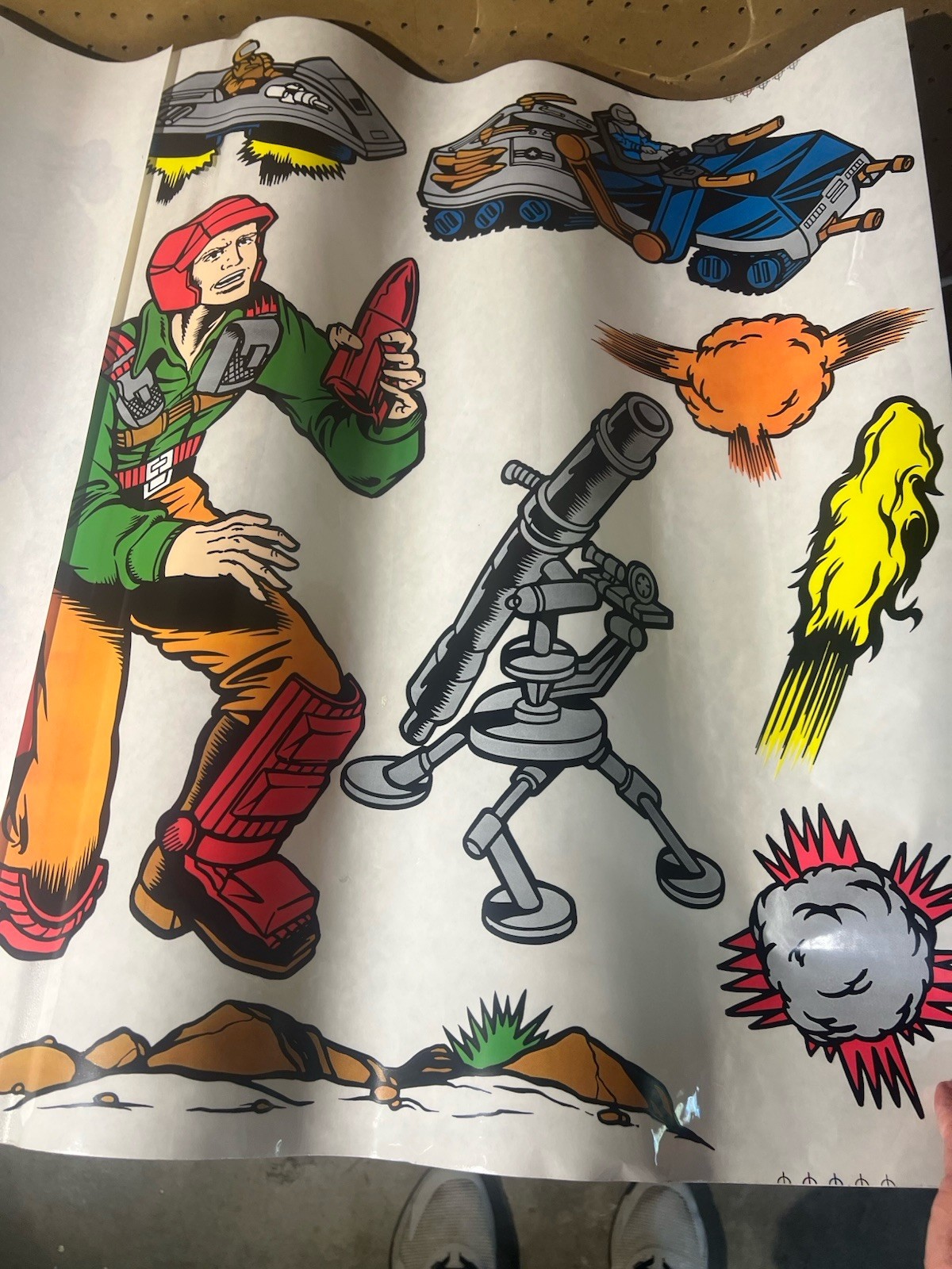 GI JOE 1990 VINTAGE PRISS PRINTS 30 PC BOX SET ROOM REUSABLE DECORATIONS STICKER