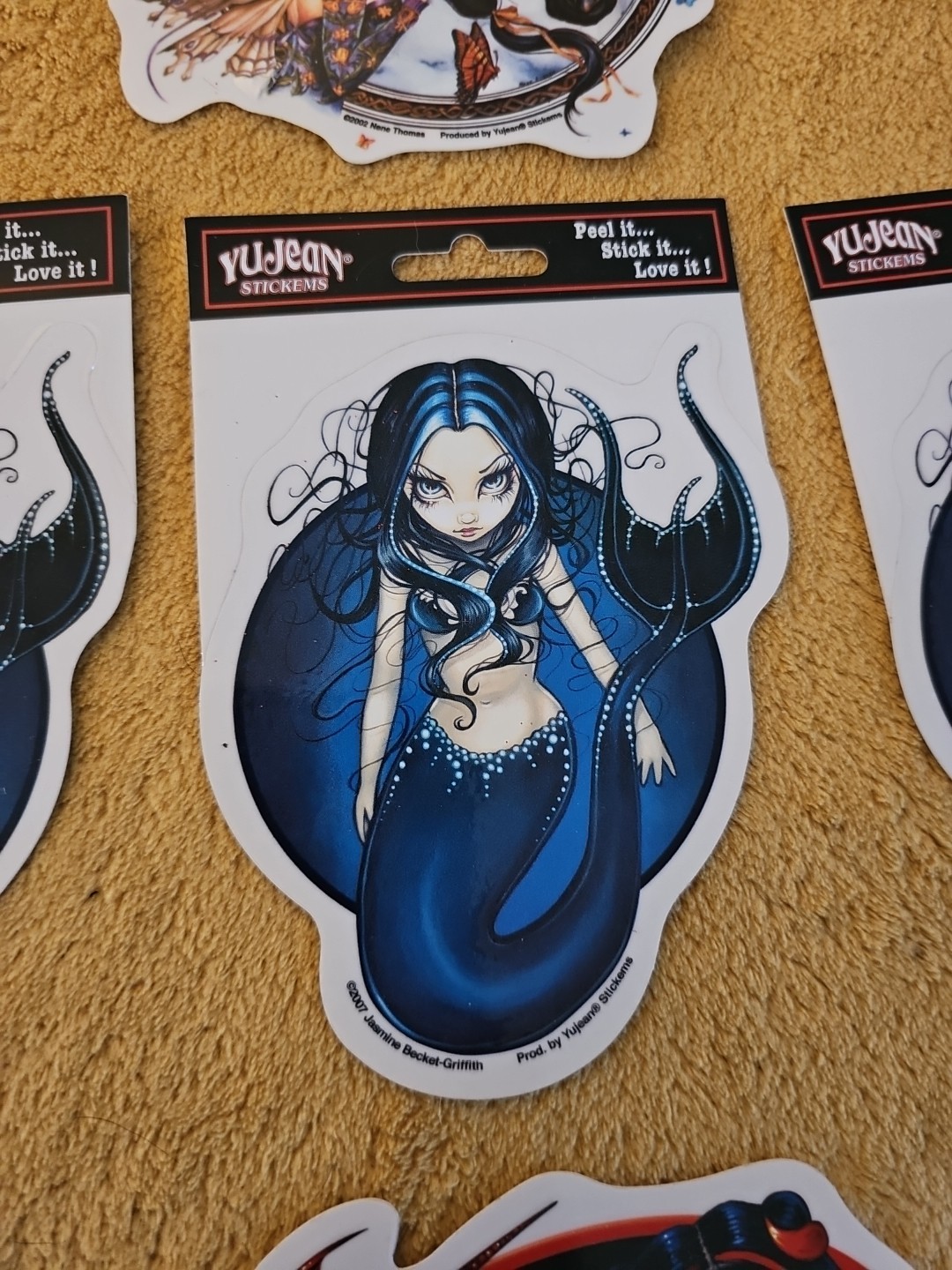 Yu-Jean Fantasy Stickers Lot (7) Y2K 2006 2007 Mermaids Unicorns