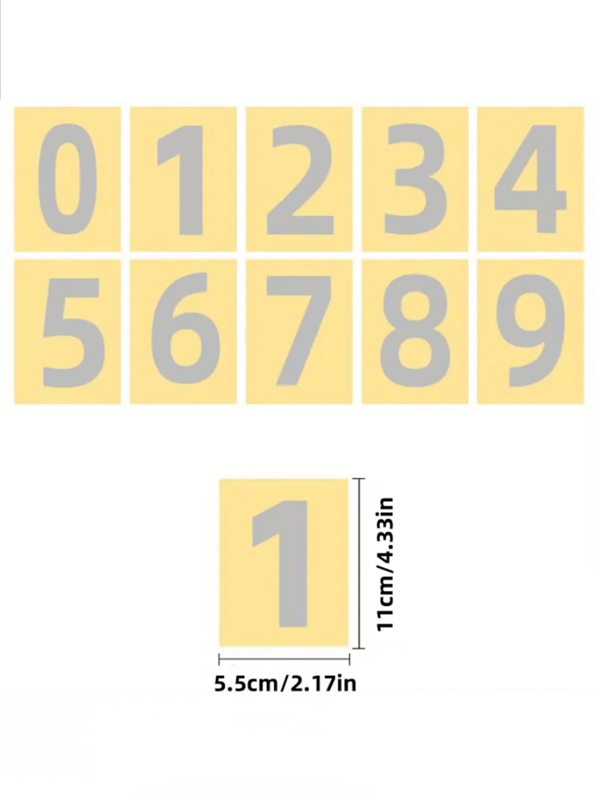 5.5*11cm/2.17*4.33in 10pcs/Set Reflective Number Decal Tags For Mailbox, House N