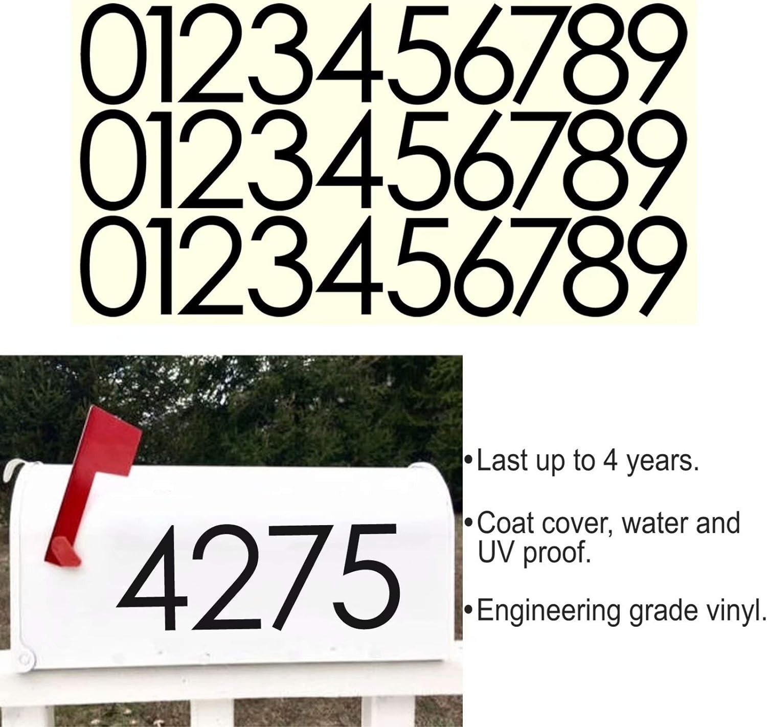 3" Classic Die Cut Address Numbers – Ideal for Home, Business, Cars & Windows