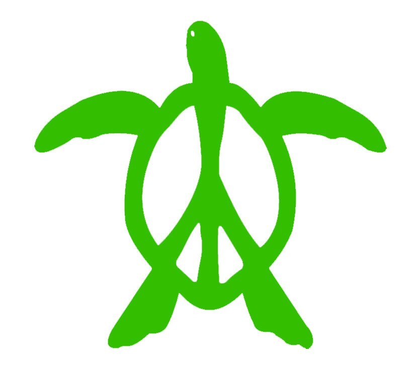 Honu Sea Turtle Peace Three 3" Vinyl Decals Car Window Laptop – Color Options