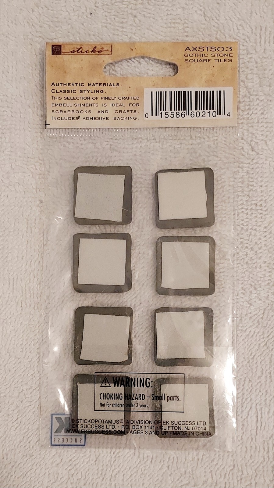 STICKO ARCHITEXTURE STONE SQUARES TILES 8 PC
