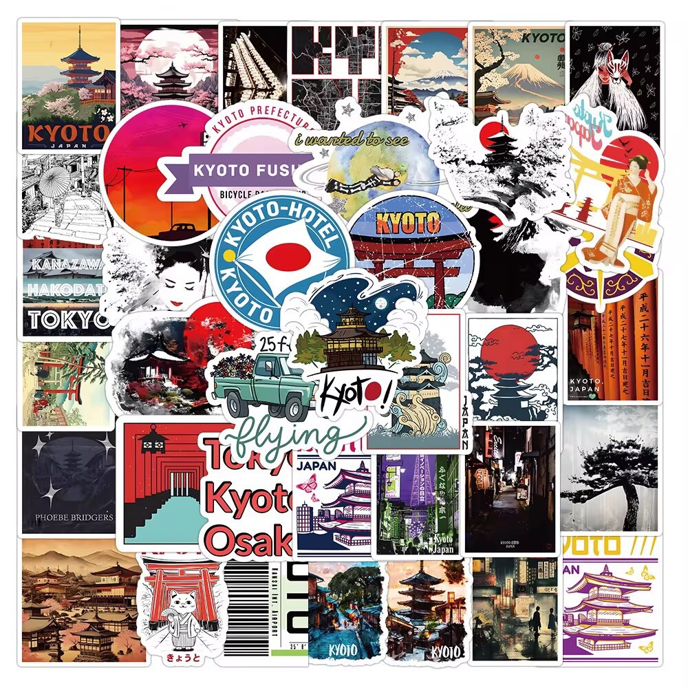 50 Pack Japan Stickers Japanese Decals Laptop Hydro Yeti Car Free Shipping!
