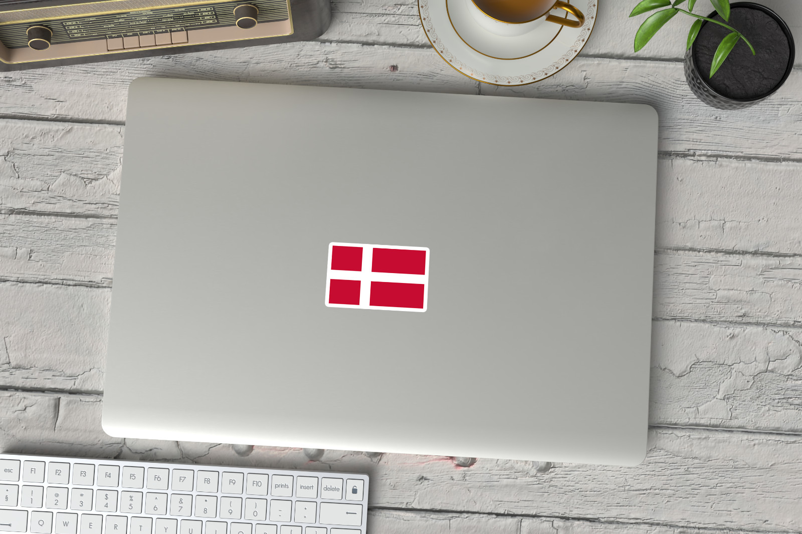 6-Pack Denmark Flag Vinyl Stickers – Durable Decals for Indoor/Outdoor Use