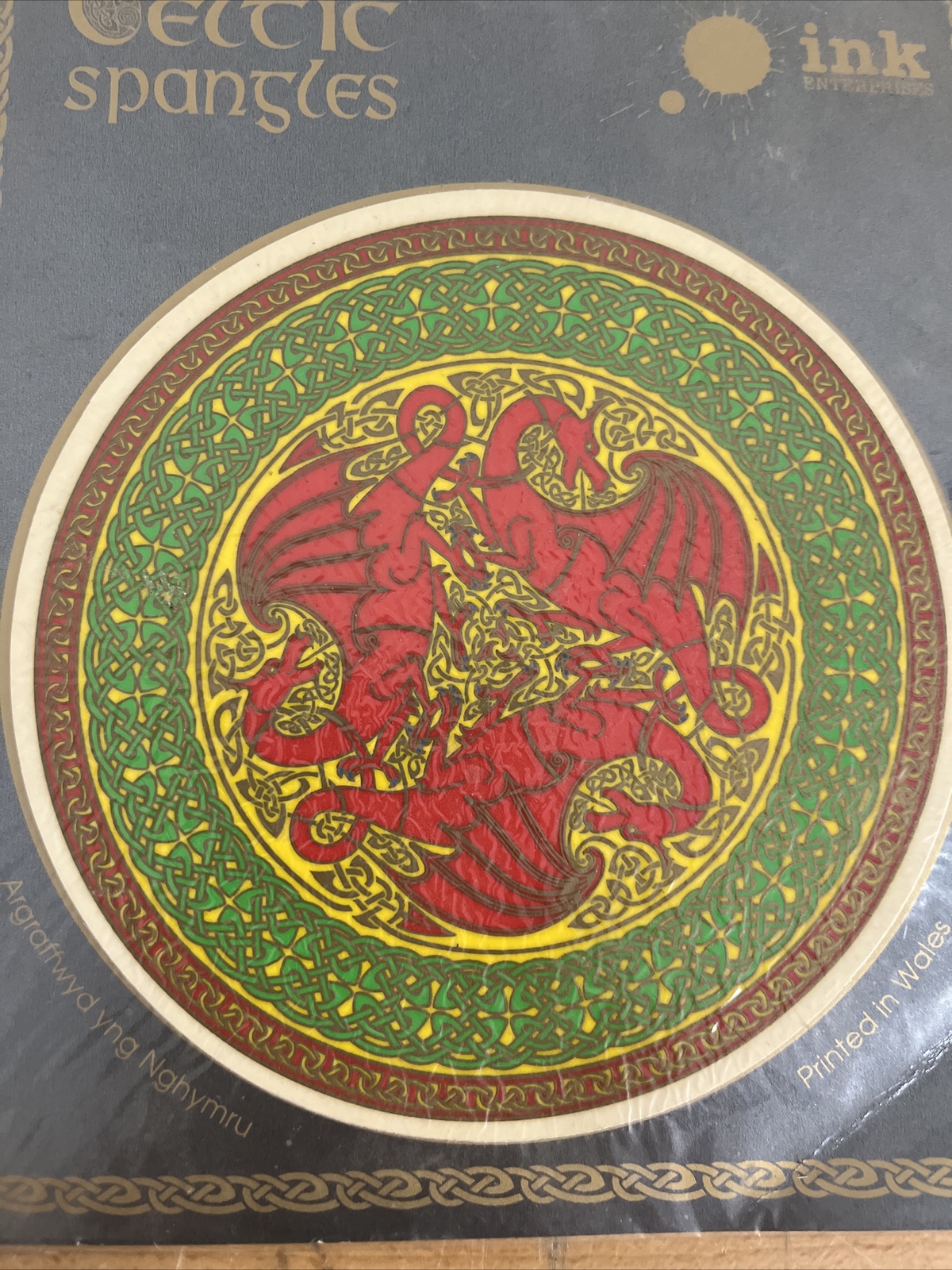 VINTAGE CELTIC SPANGLES WINDOW STICKER INK ENTERPRISES – DRAGONS