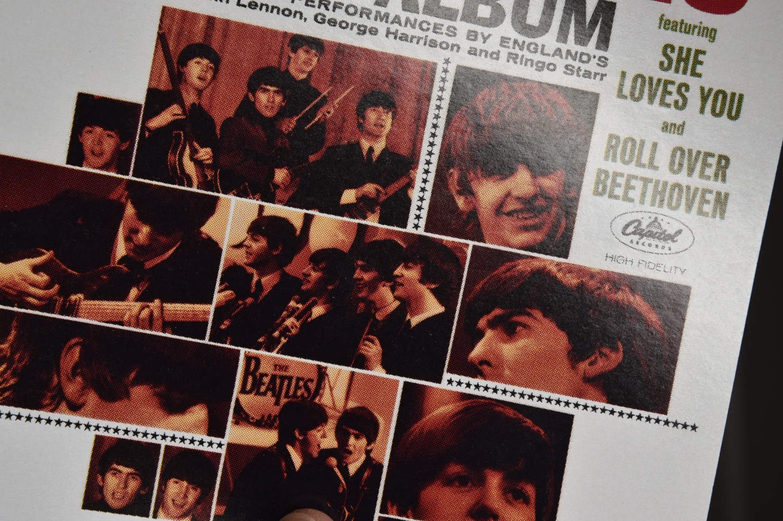 Vintage Beatles' Second Album Insert Cover Art 6" Art Print 45 Record Paper ONLY
