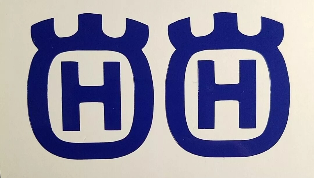 (2x) 1.5" Husqvarna Vinyl Decals Cars Trucks Windows Laptops Boards Glass Cups