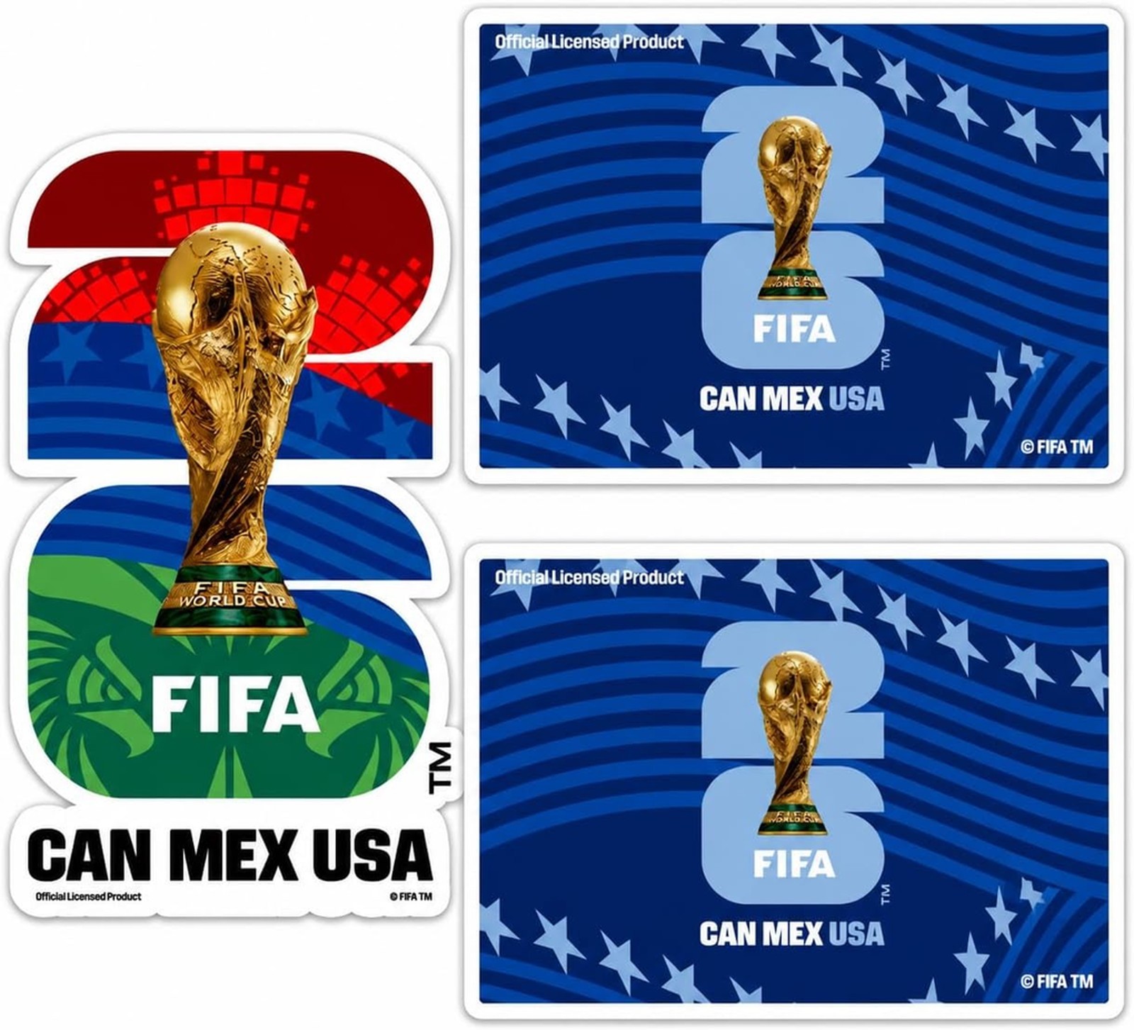 Fifa World Cup 2026 USA Car Decal Pack Official Licensed Waterproof Vinyl Soccer