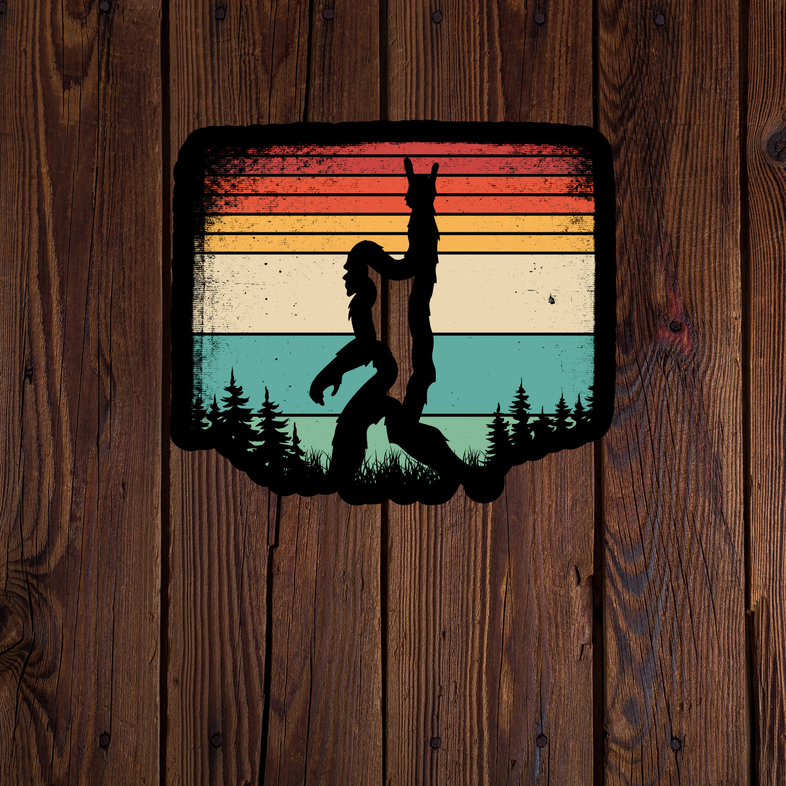 Bigfoot sticker vinyl decal cryptid peace sasquatch yeti laptop mug car alien