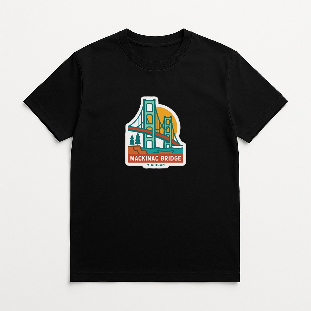 Mackinac Bridge Michigan Iron On Heat Transfer Vinyl HTV Die-Cut Symbolic