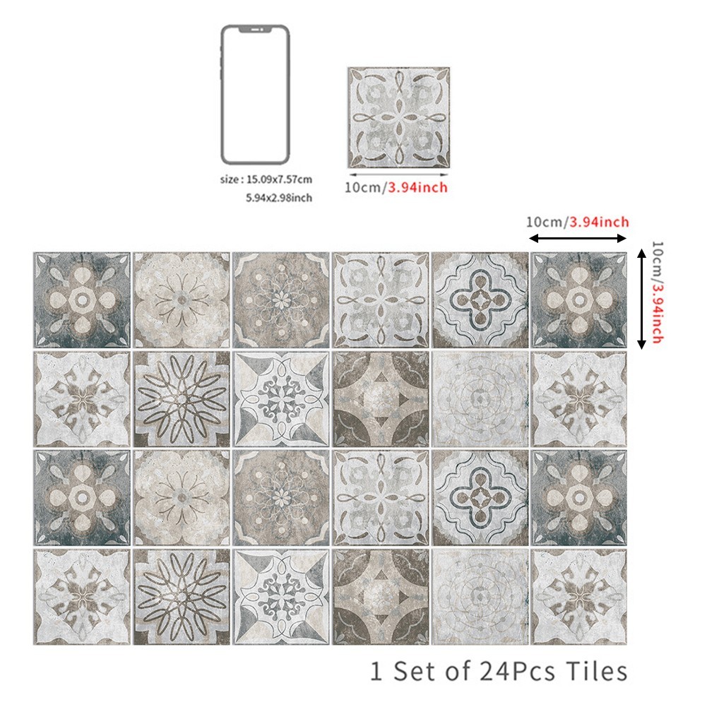 Diverse Applications Water Resistant Tiles Set of 24 Attractive Pieces
