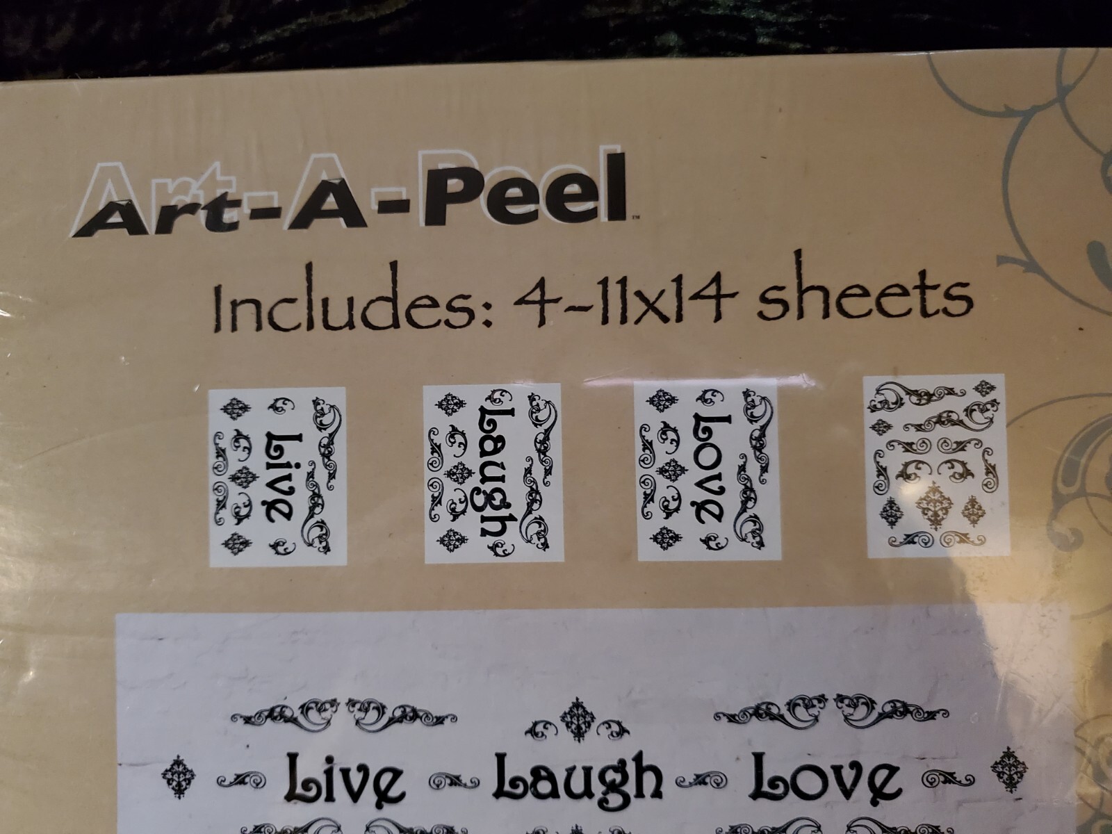 LIVE LAUGH LOVE Wall Decals/Stickers, Art-A-Peel, 4 Sheets 11" x 14"