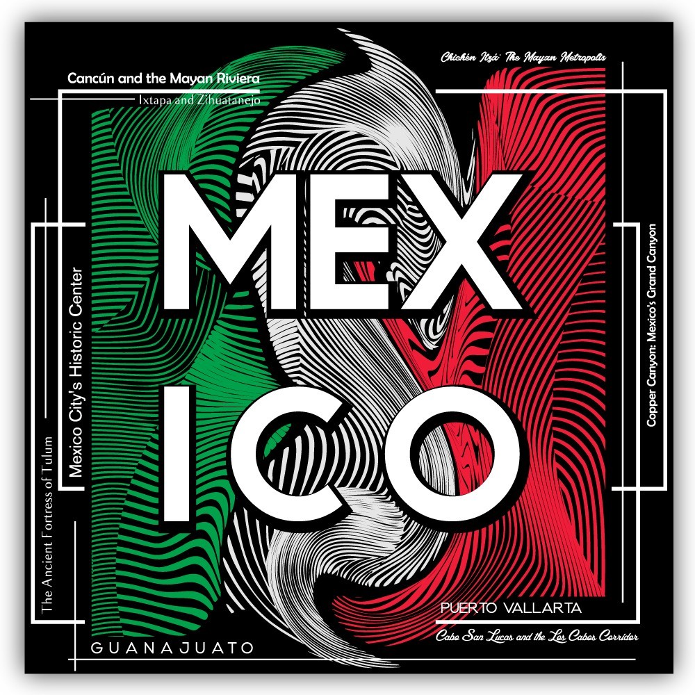 Mexico Abstract Art Cut To Shape Vinyl Sticker