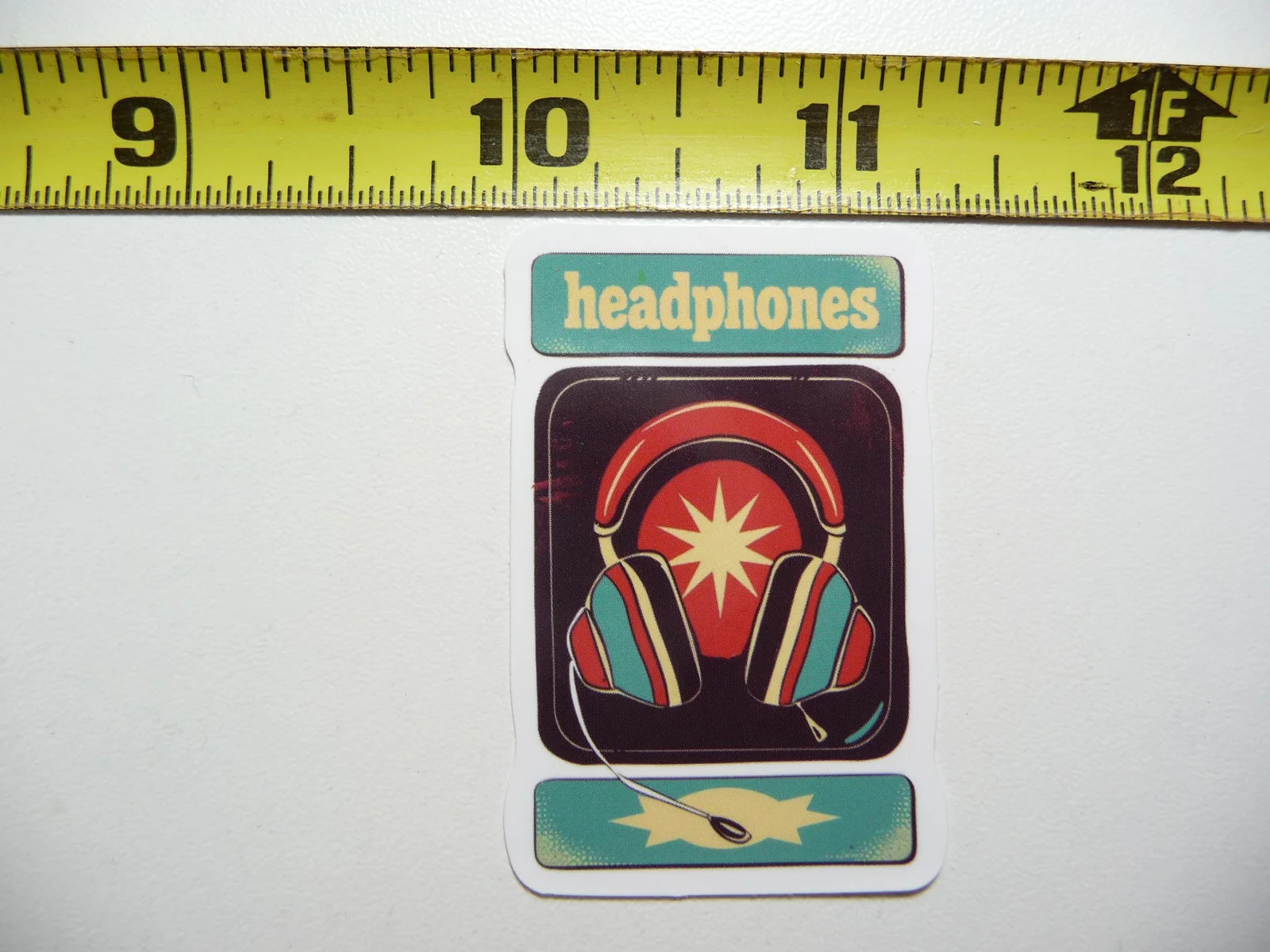 STEREO HEADPHONES SMALL STICKER DECAL FUN FUNNY ILLUSTRATIONS FUNNY