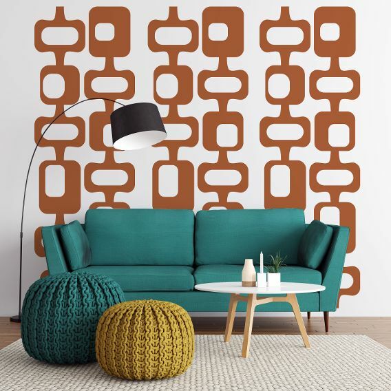 Mid Century Decal, Removable Modern Wall Decals, Retro Decals