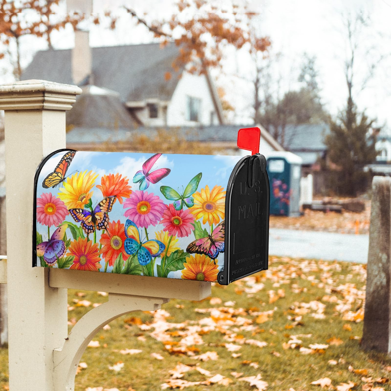 Granbey Spring Flower Mailbox Covers Magnetic Standard Size 21×18",