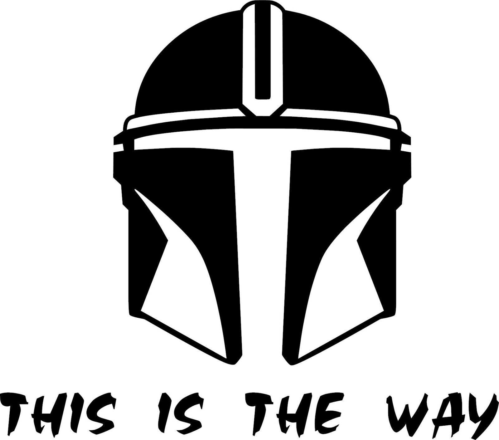 MANDALORIAN HELMET THIS IS THE WAY VINYL DECAL 5.0"h X 5.6"w
