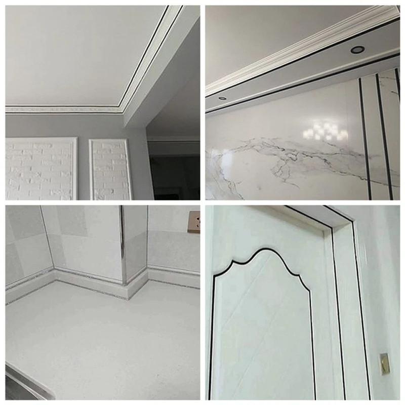 Self-Adhesive Decor Brushed Tape Sticker Wall Floor Gap Sealing Strip Waterproof