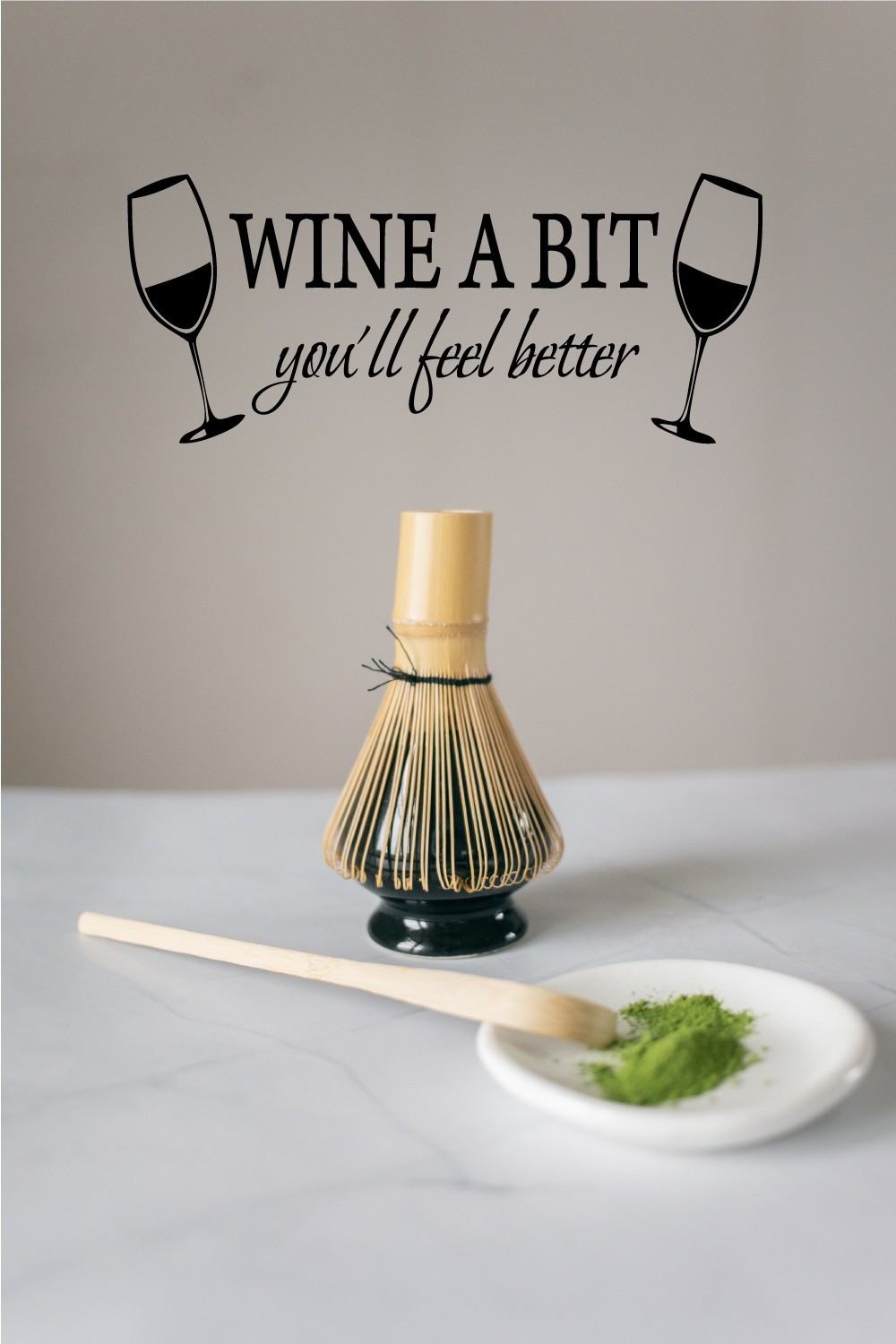 WINE A BIT Quote Letter Wall Sticker Decal Home Arts Kitchen Decoration decor