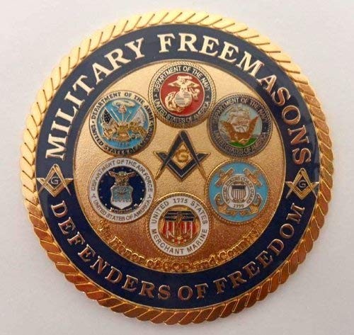 Military Freemason Car Decal – 3" Diameter Zinc Alloy, Epoxy Coating, 3M