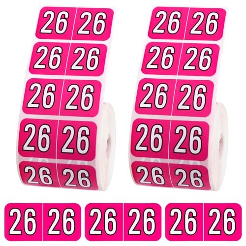 1000pcs 2026 File Folder Sticker Labels, 3/4×1-1/2 Inch Self-Adhesive Rose Red