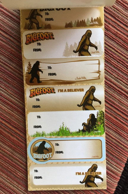 Bigfoot Gift Tag Sticker Collection Sasquatch Forest Humor Lot of 28 Tags